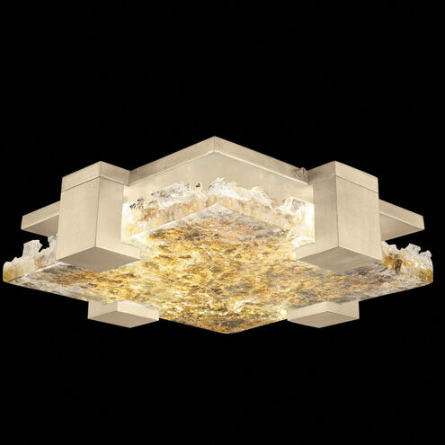 Terra 4 Light 17 inch Gold Flush Mount Ceiling Light in Antique Gold Leaf Studio Glass