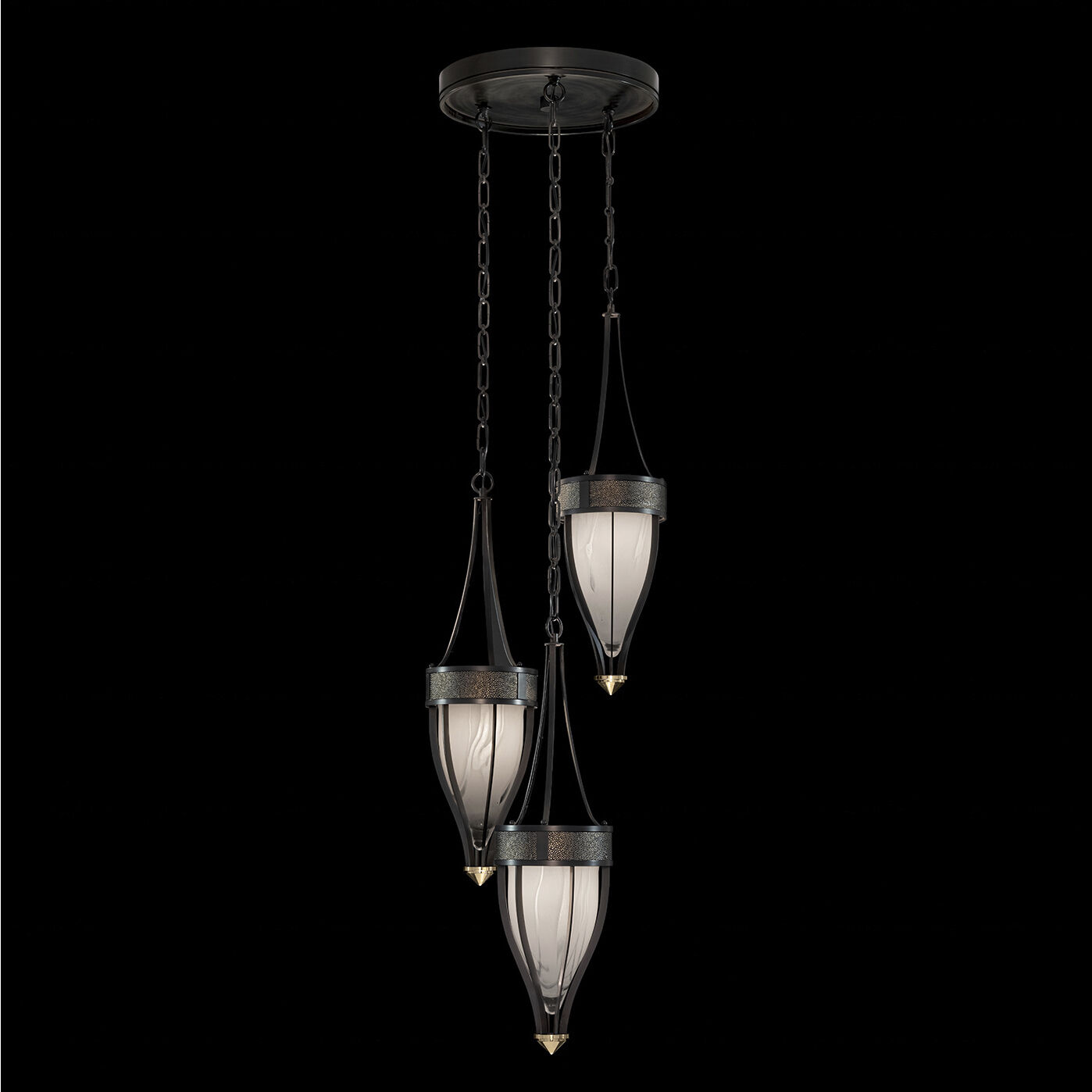 Mirage 3 Light 17.5 inch Black Pendant Ceiling Light