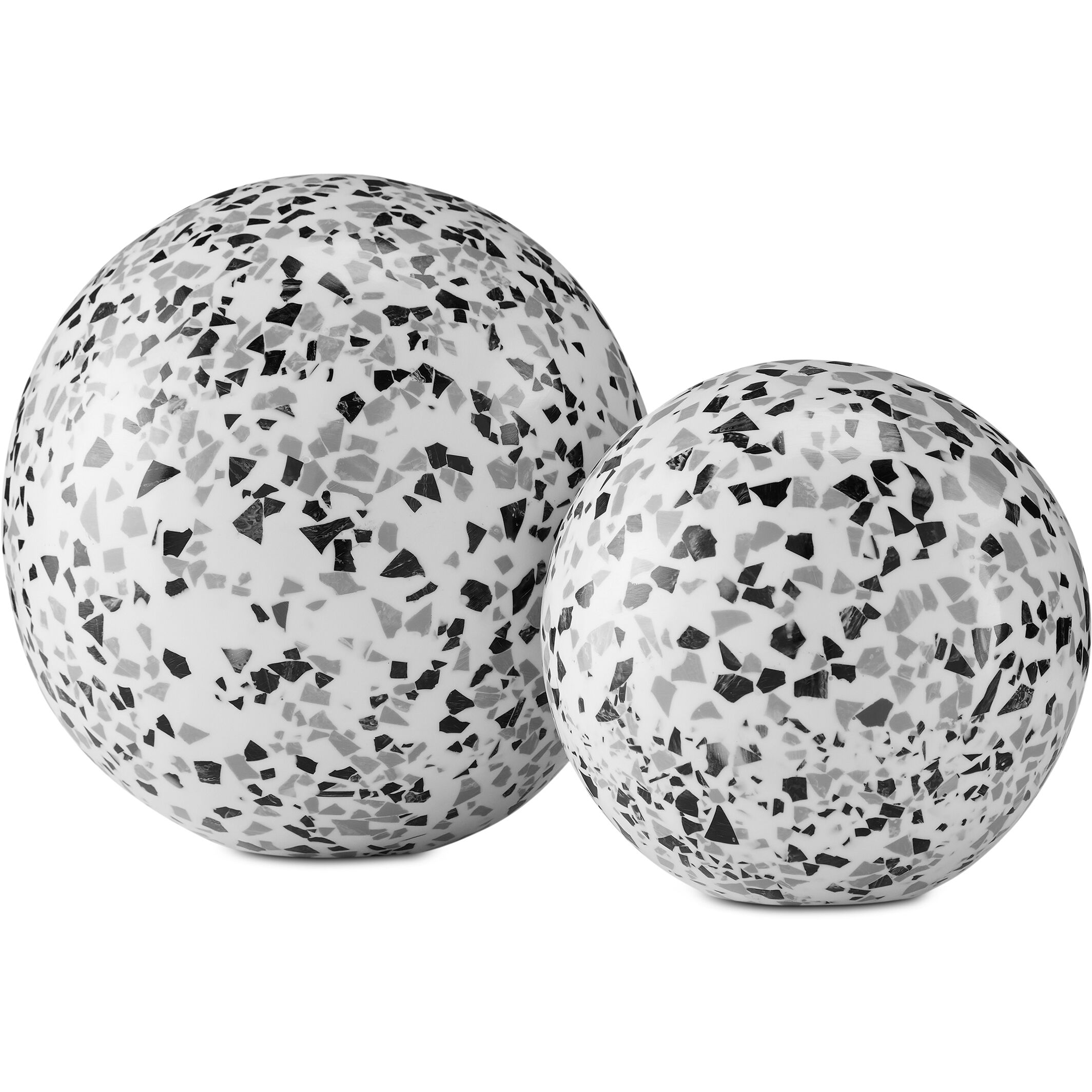 Ross Black/White/Gray Decorative Balls, Set of 2