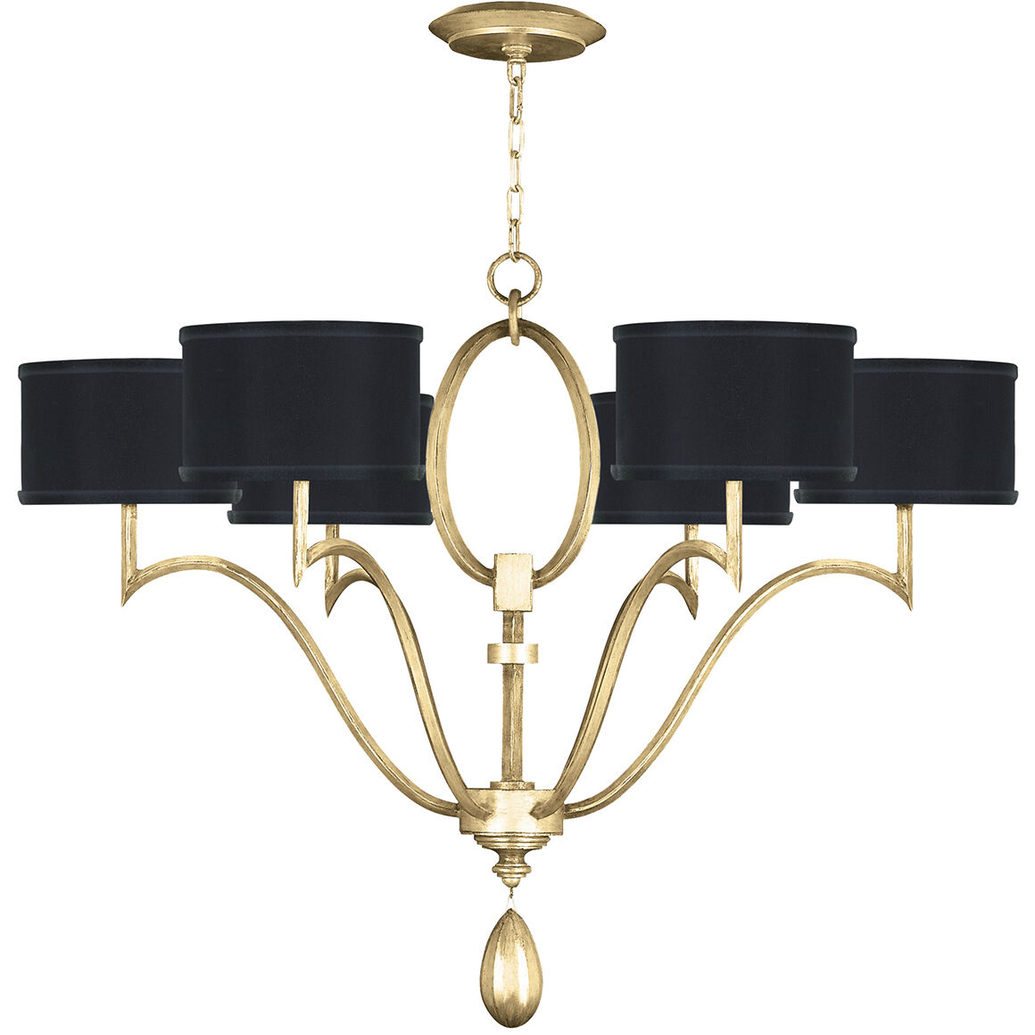 Allegretto 6 Light 39 inch Gold Chandelier Ceiling Light