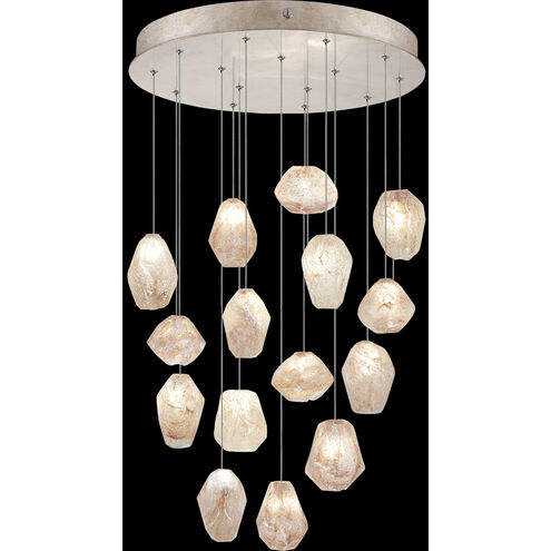 Natural Inspirations 15 Light 21 inch Gold Pendant Ceiling Light in Clear Quartz Studio Glass 4