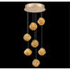 Vesta LED 14 inch Gold Pendant Ceiling Light in Amber Studio Glass