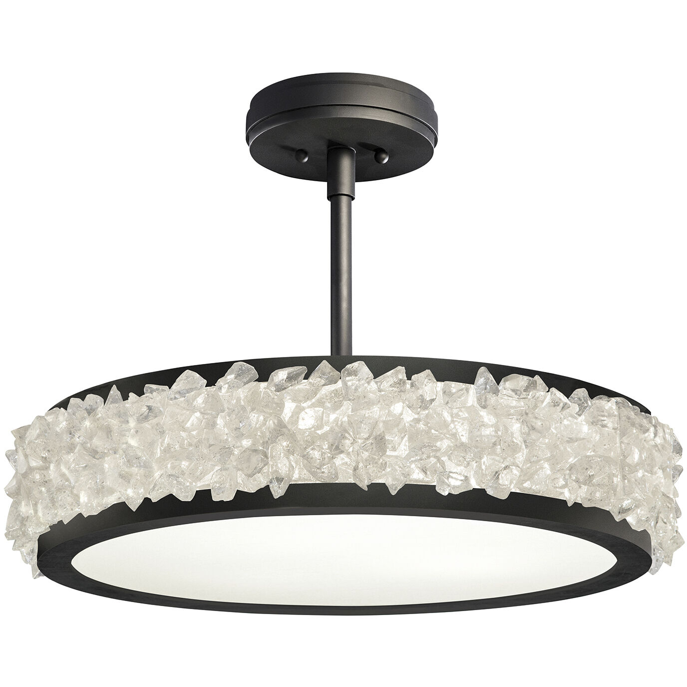 Arctic Halo 3 Light 23 inch Black Semi-Flush Mount Ceiling Light