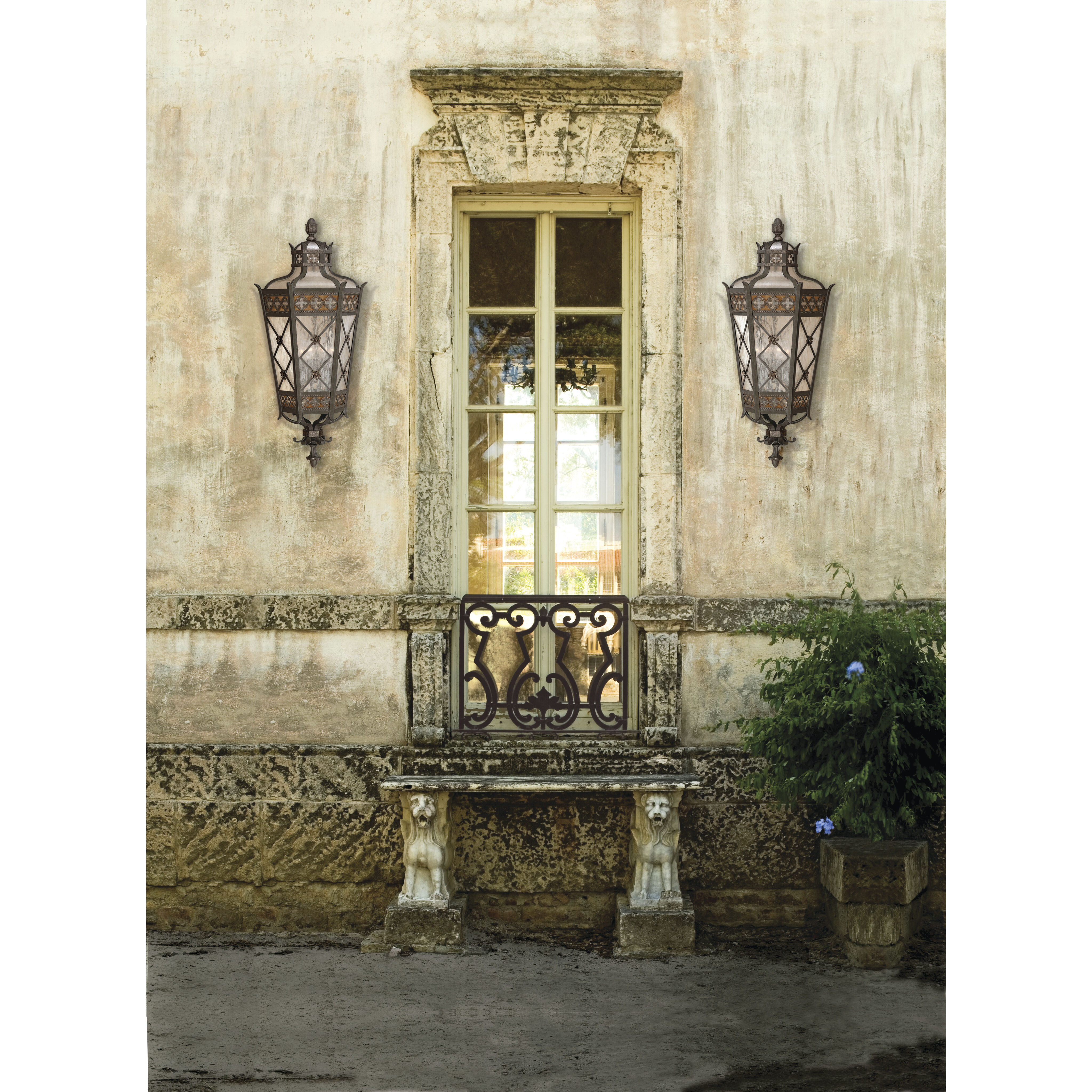 Chateau Outdoor 4 Light 37 inch Bronze Outdoor Wall Mount