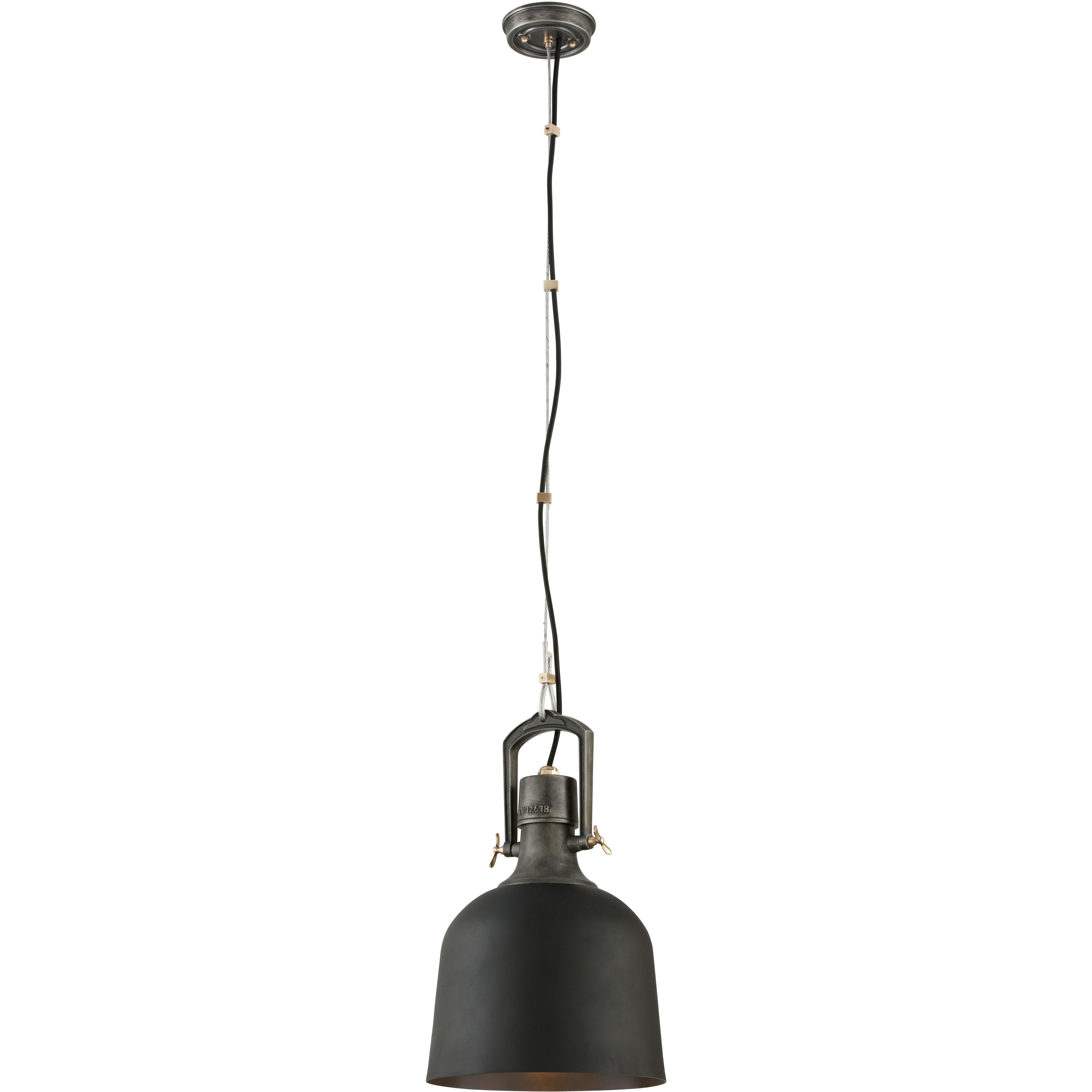 Hangar 31 1 Light 11.75 inch Old Silver with Aged Brass Accent Pendant Ceiling Light