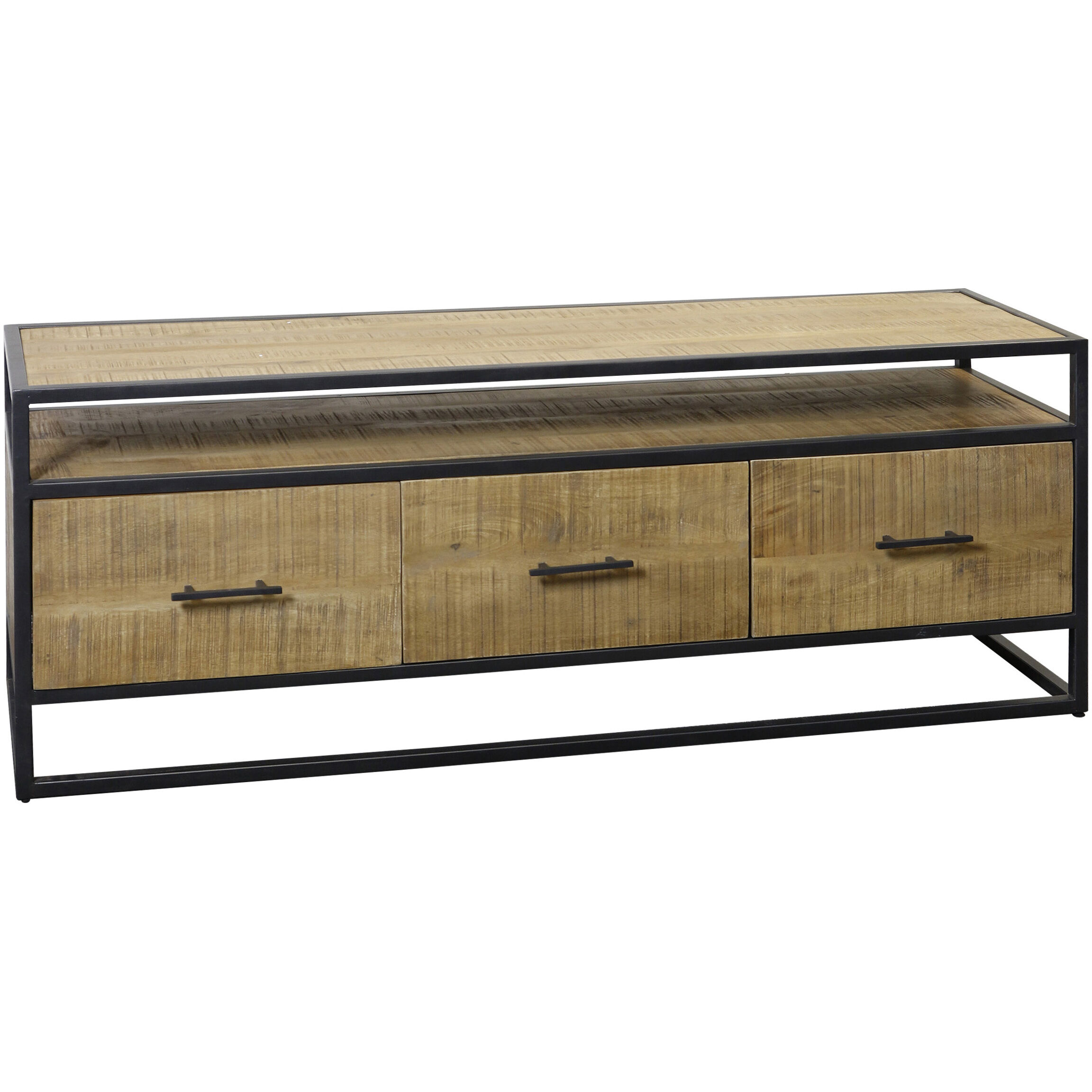 Cameron 55 X 15 inch Natural and Black Media Console