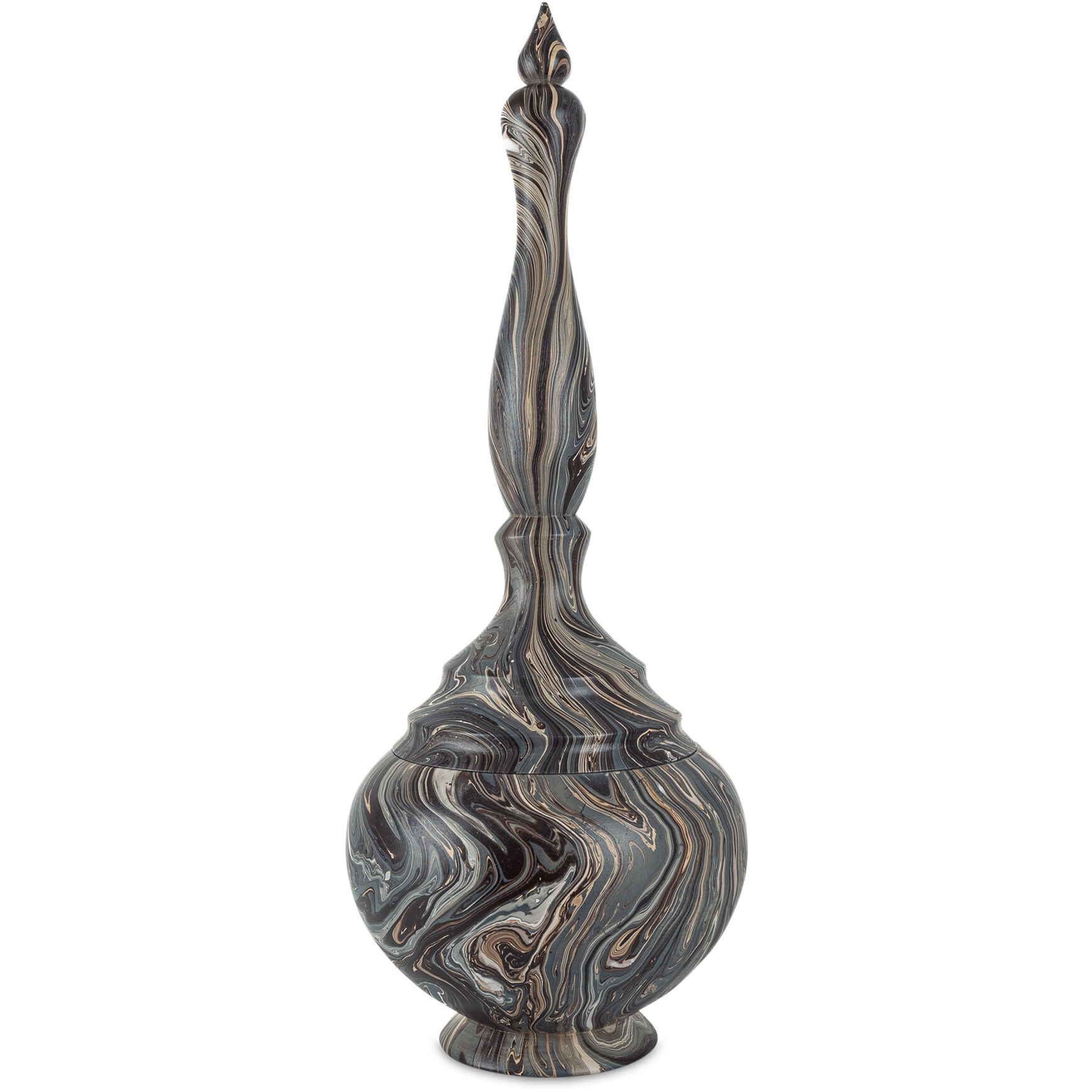 Marbleized Marbleized Brown Turret Box, Short