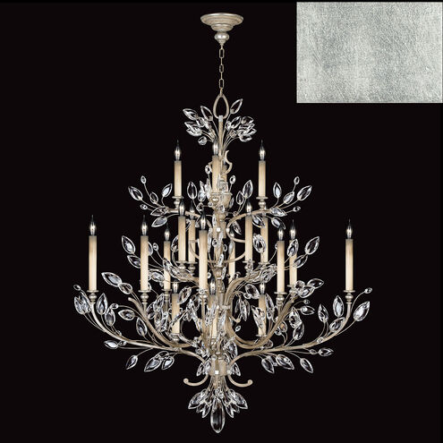Crystal Laurel 20 Light 57 inch Silver Chandelier Ceiling Light in Silver Leaf
