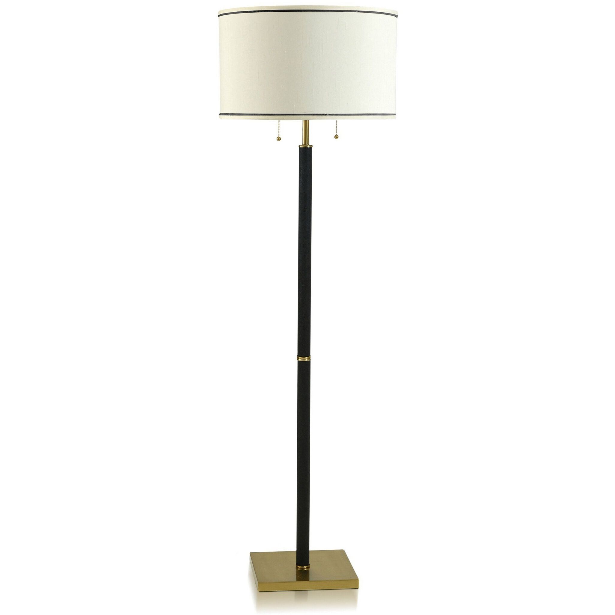 Dann Foley - Shagreen 63 inch 60 watt Black and Brushed Brass Floor Lamp Portable Light