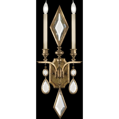 Encased Gems 2 Light 12 inch Gold Sconce Wall Light in Clear Crystal