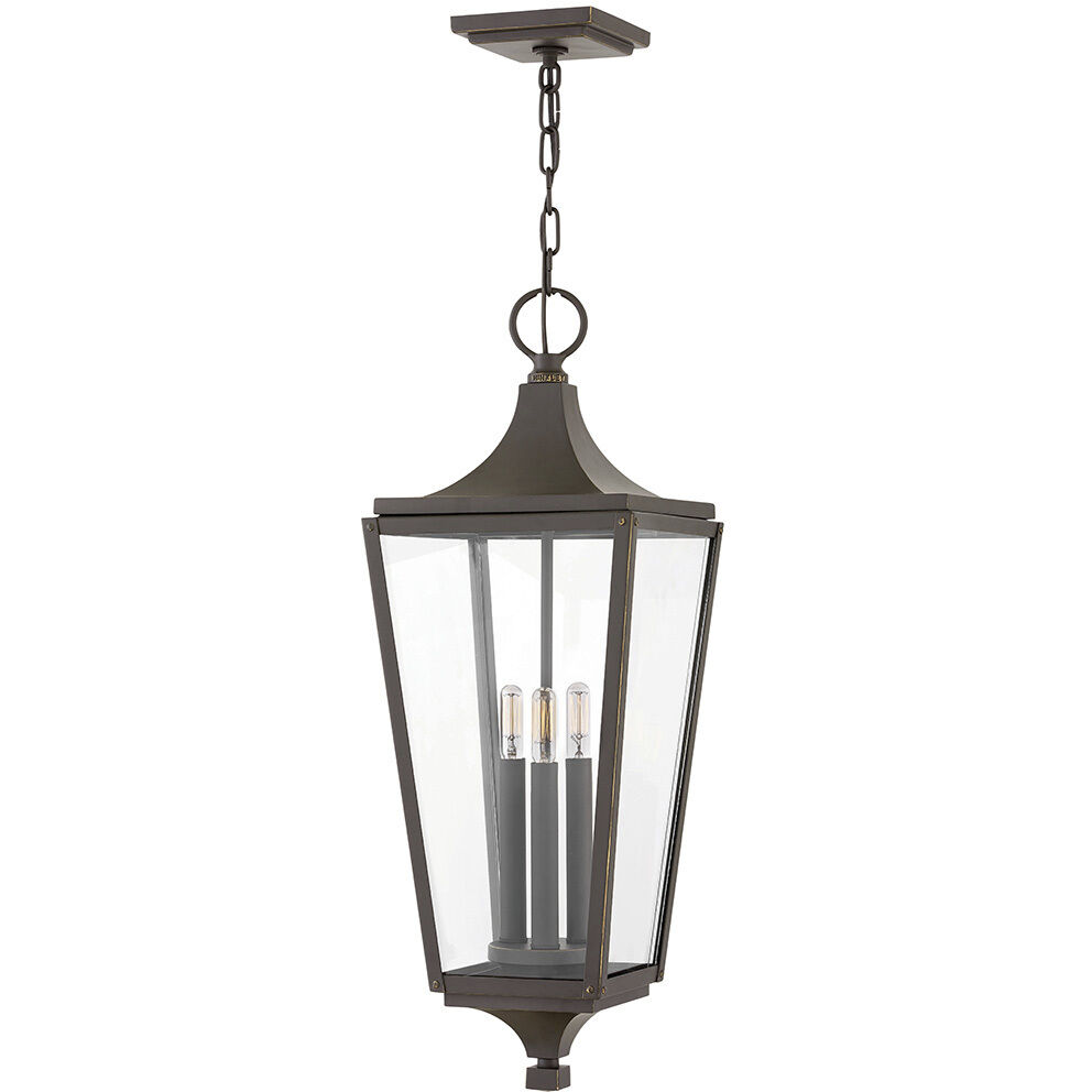 Jaymes 3 Light 9.25 inch Oil Rubbed Bronze Outdoor Hanging Lantern