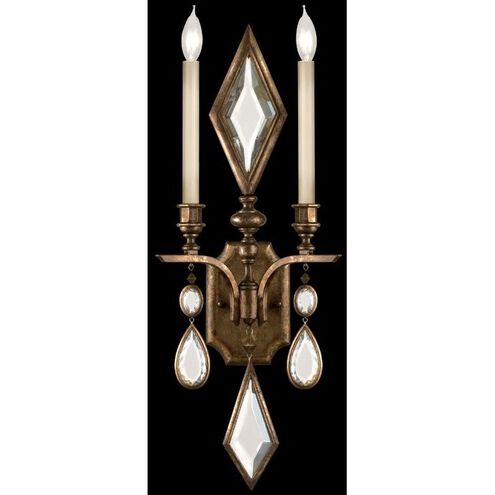 Encased Gems 2 Light 12 inch Bronze Sconce Wall Light in Clear Crystal