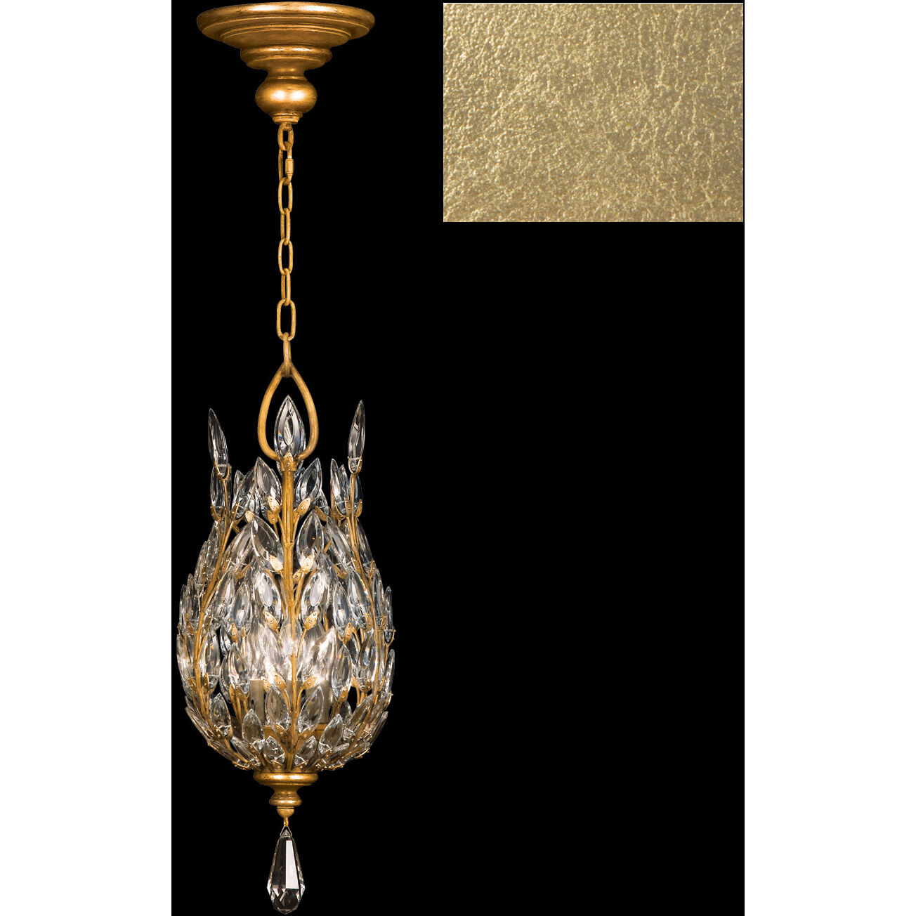 Crystal Laurel 3 Light 11 inch Gold Pendant Ceiling Light