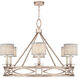 Cienfuegos 6 Light 40 inch Gray Chandelier Ceiling Light in Natural Greige Fabric