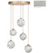 Nest 5 Light 27.5 inch Silver Pendant Ceiling Light in Amber Studio Glass