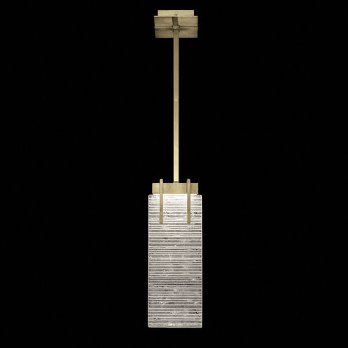 Terra 2 Light 7.75 inch Gold Pendant Ceiling Light in Rake Cast Glass
