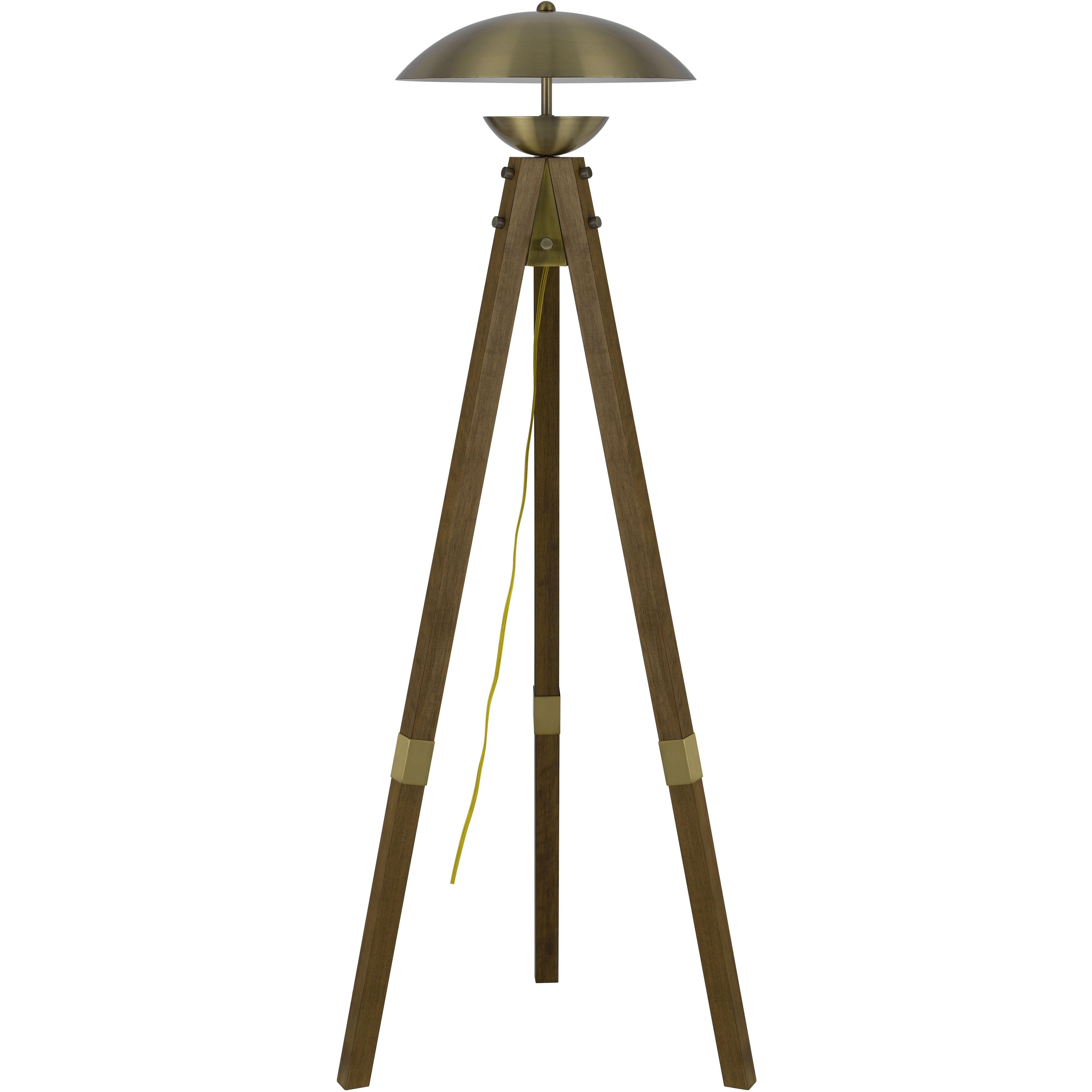 Lakeland 55 inch 18.00 watt Antique Brass and Wood Floor Lamp Portable Light