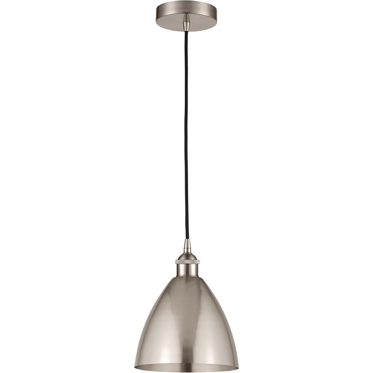 Edison Dome 1 Light 8 inch Brushed Satin Nickel Mini Pendant Ceiling Light