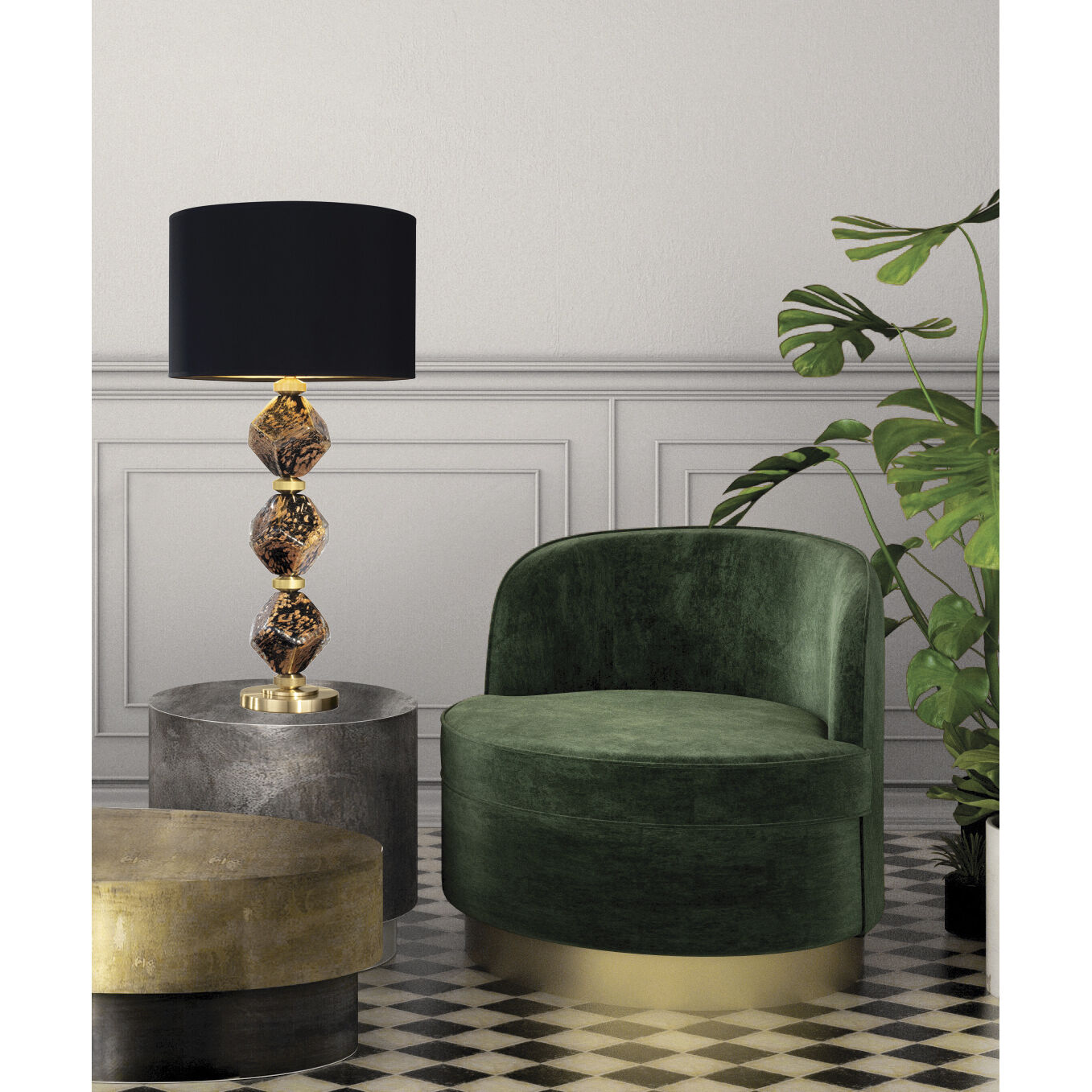 Natural Inspirations 30.5 inch 100 watt Black Table Lamp Portable Light