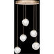 Nest 5 Light 27.5 inch Gold Pendant Ceiling Light in White Studio Glass