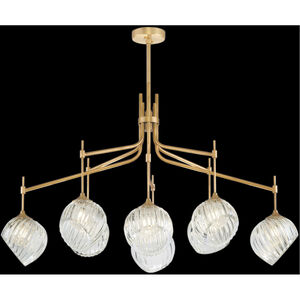 Nest 8 Light 52 inch Gold Pendant Ceiling Light in Clear Studio Glass