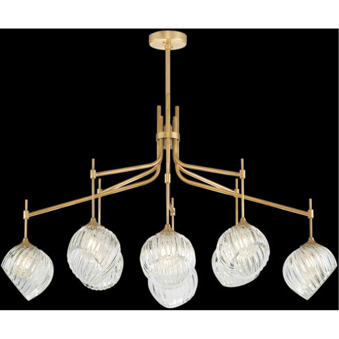 Nest 8 Light 52 inch Gold Pendant Ceiling Light in Clear Studio Glass