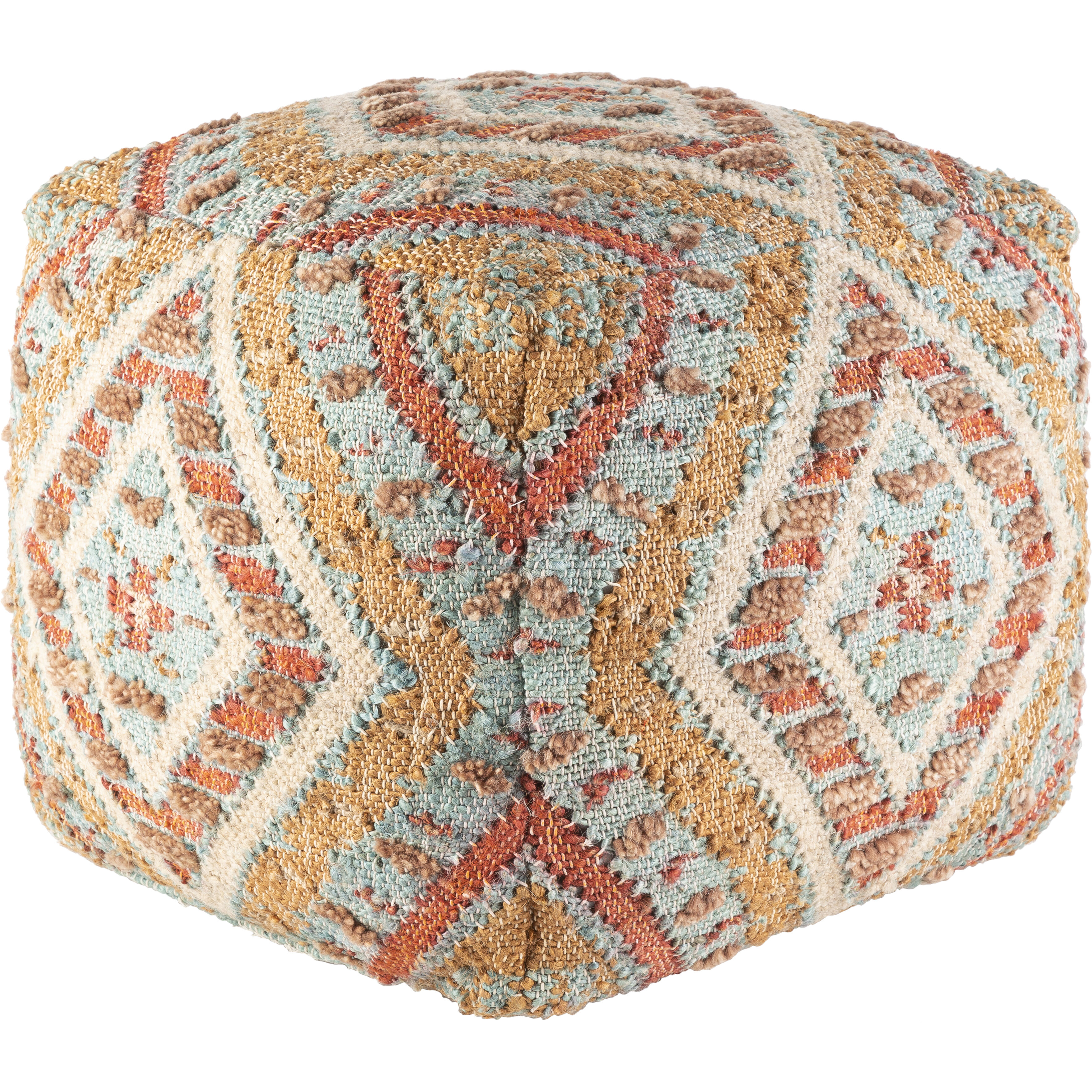 Luanda 18 inch Aqua Pouf, Cube