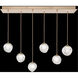 Nest 6 Light 14.5 inch Gold Pendant Ceiling Light in White Studio Glass