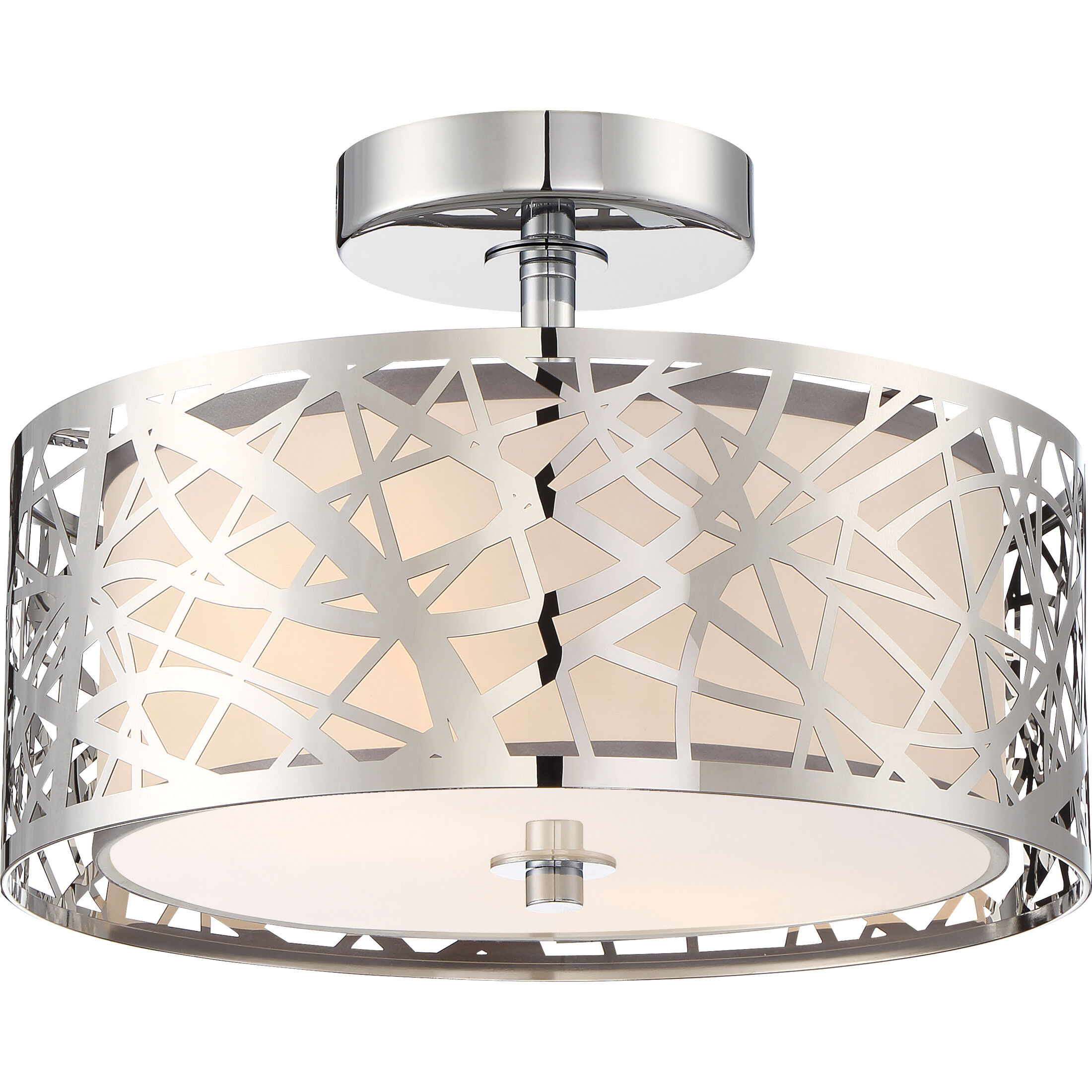 Abode 2 Light 12 inch Polished Chrome Semi-Flush Mount Ceiling Light
