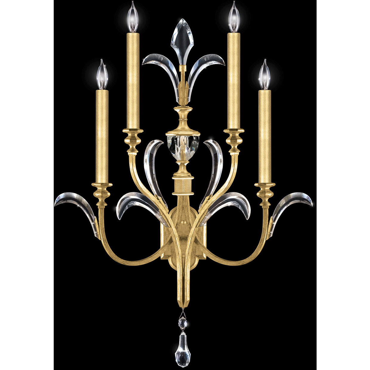 Beveled Arcs 4 Light 26 inch Gold Sconce Wall Light