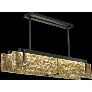 Terra LED 52.25 inch Black Pendant Ceiling Light in Gold Studio Glass