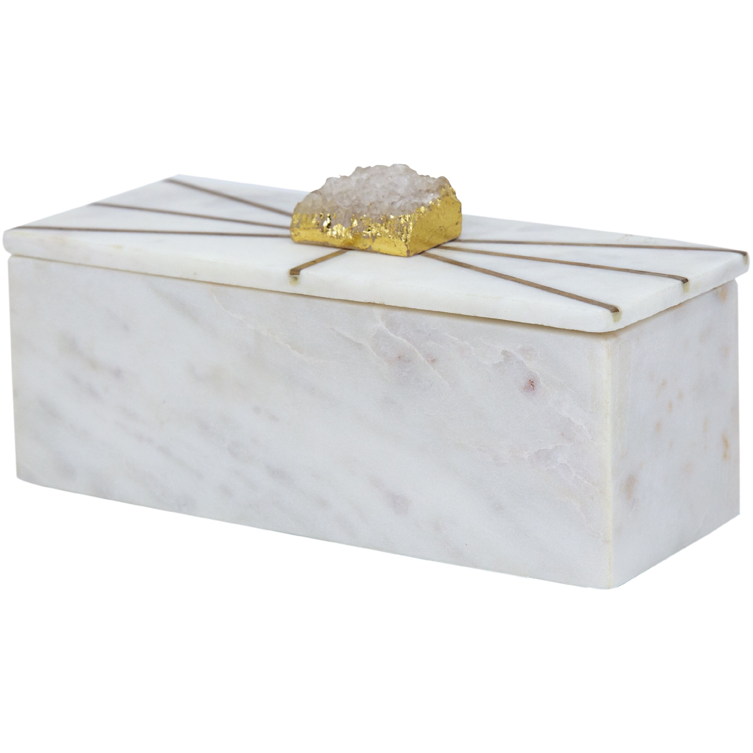 Anita 7.5 X 3 inch White Decorative Box