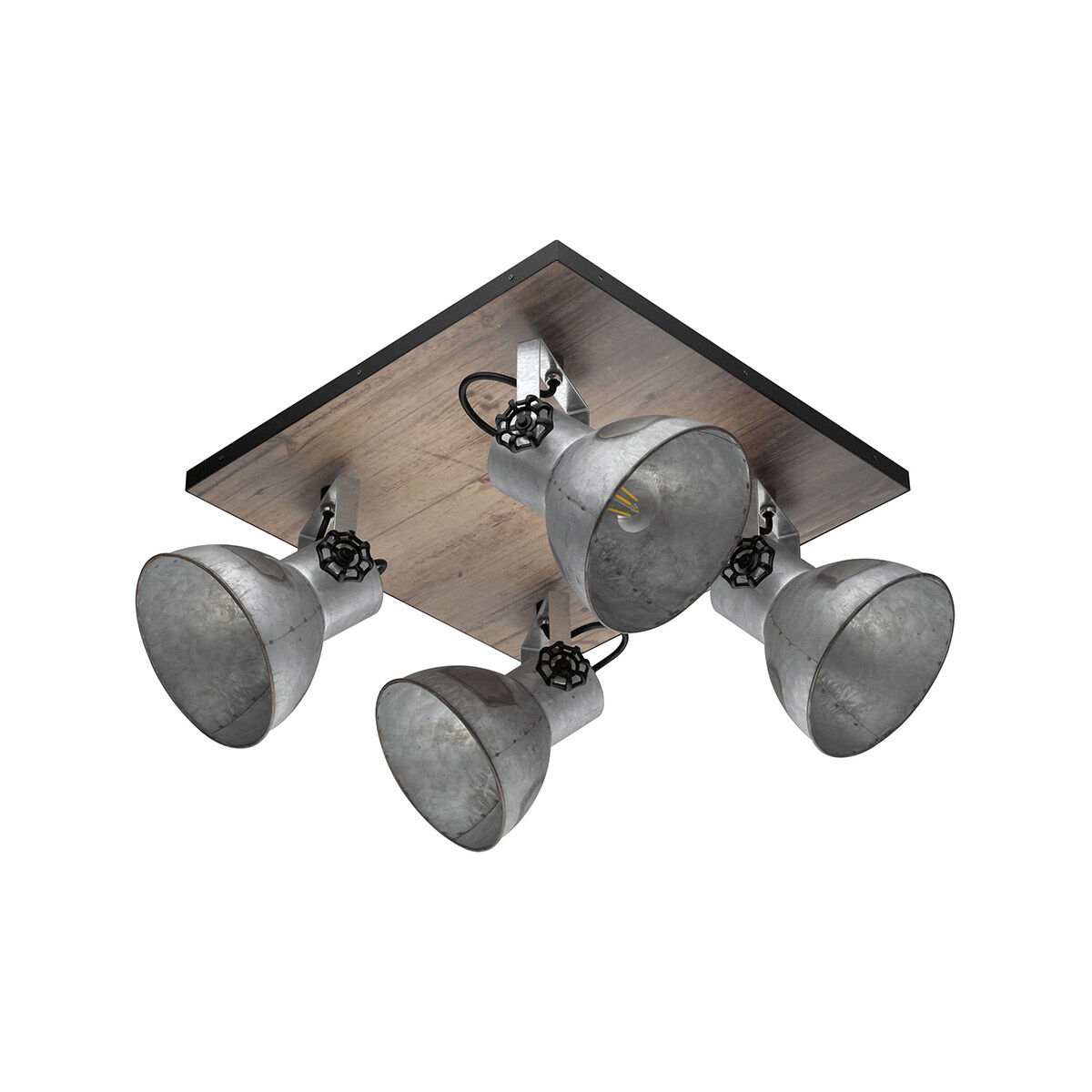 Barnstaple 4 Light Distressed Zinc and Black Track Light Ceiling Light