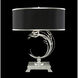 Crystal Laurel 31 inch 150 watt Silver Table Lamp Portable Light in Silver Leaf, Black Fabric