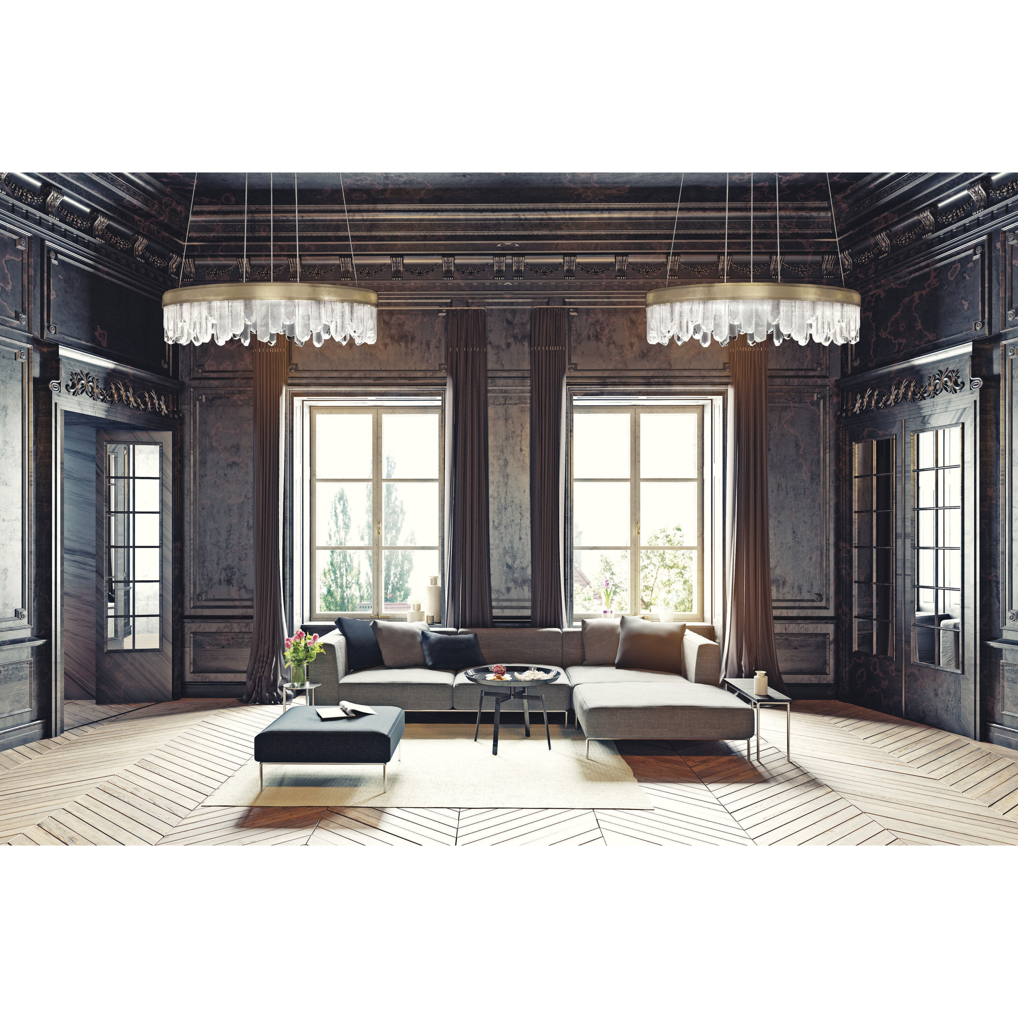 Lior LED 41 inch Gold Pendant Ceiling Light