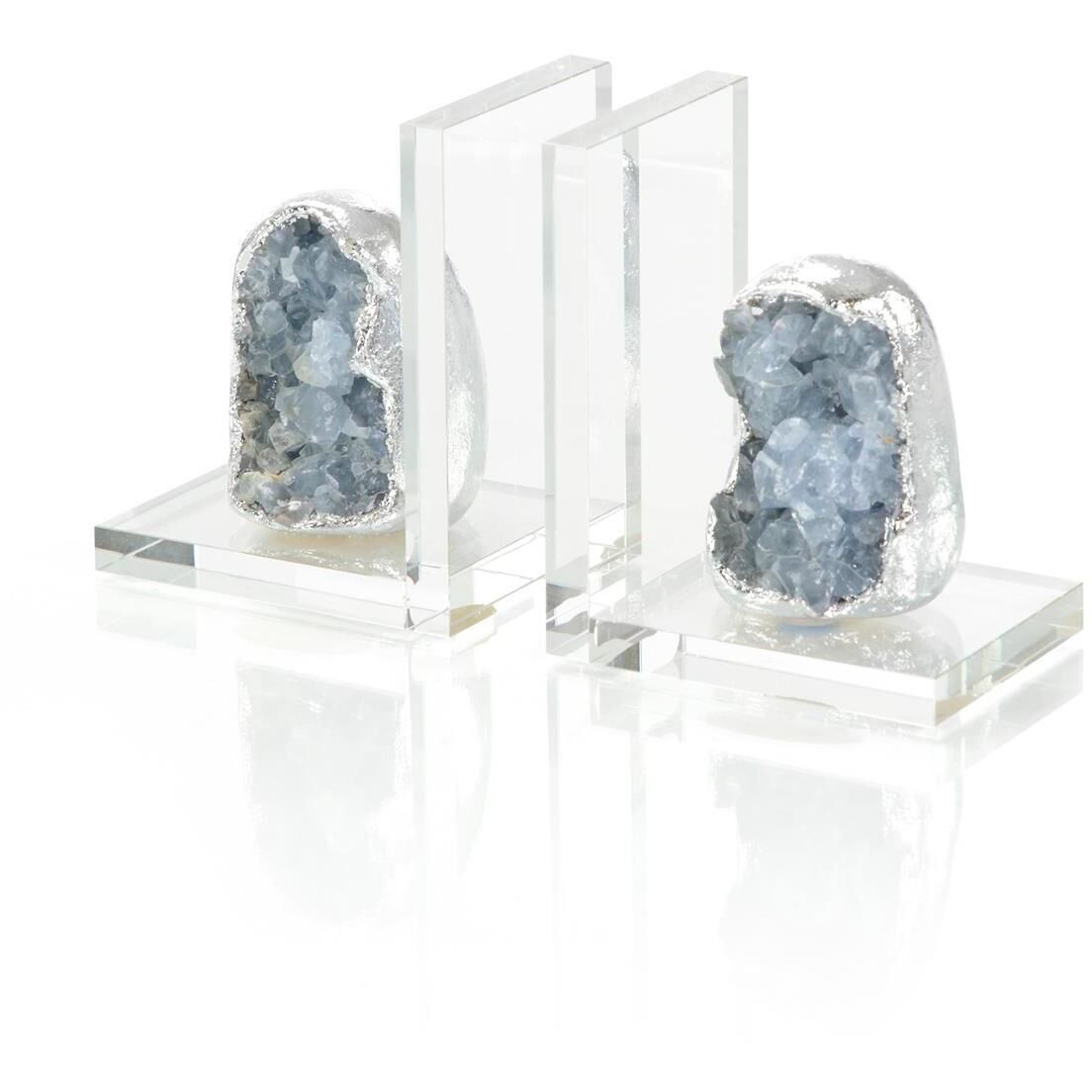 Geode 5.25 X 3.75 inch Silver Bookends, Set of 2