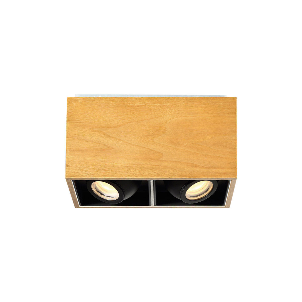 Box LED 6 inch Walnut Flush Mount Ceiling Light