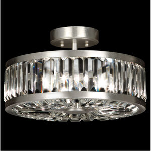 Crystal Enchantment 3 Light 16 inch Silver Semi-Flush Mount Ceiling Light
