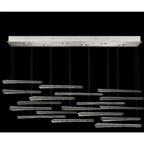 Elevate 6 Light 59 inch Silver Leaf Pendant Ceiling Light in Ebony Stardust Spires Studio Glass