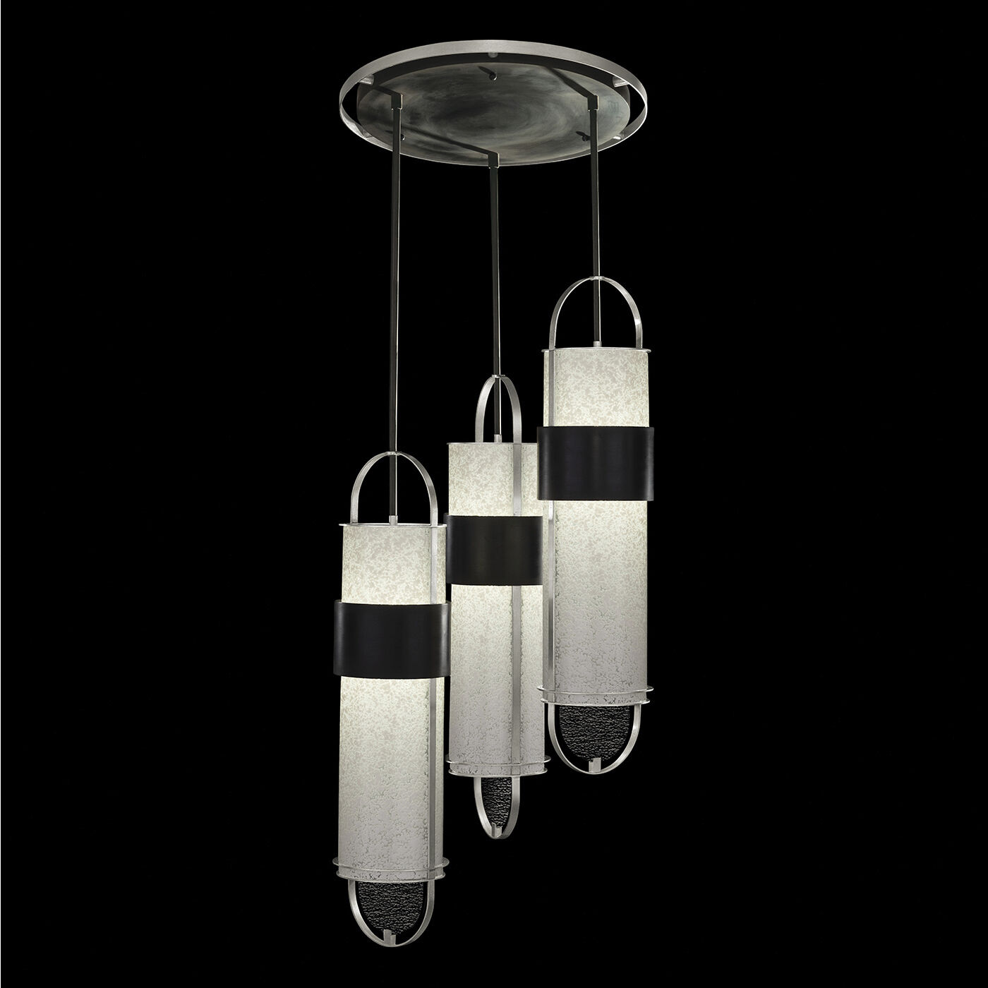 Bond LED 23.5 inch Black and Silver Pendant Ceiling Light