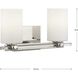Lisbon 2 Light 18 inch Polished Nickel Bath Vanity Wall Light, Design Series