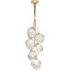 Nest 8 Light 16 inch Gold Pendant Ceiling Light in White Studio Glass