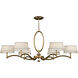 Allegretto 6 Light 51 inch Gold Chandelier Ceiling Light in White Textured Linen