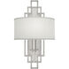Cienfuegos Wall Sconce Wall Light in Silver Leaf, White Fabric