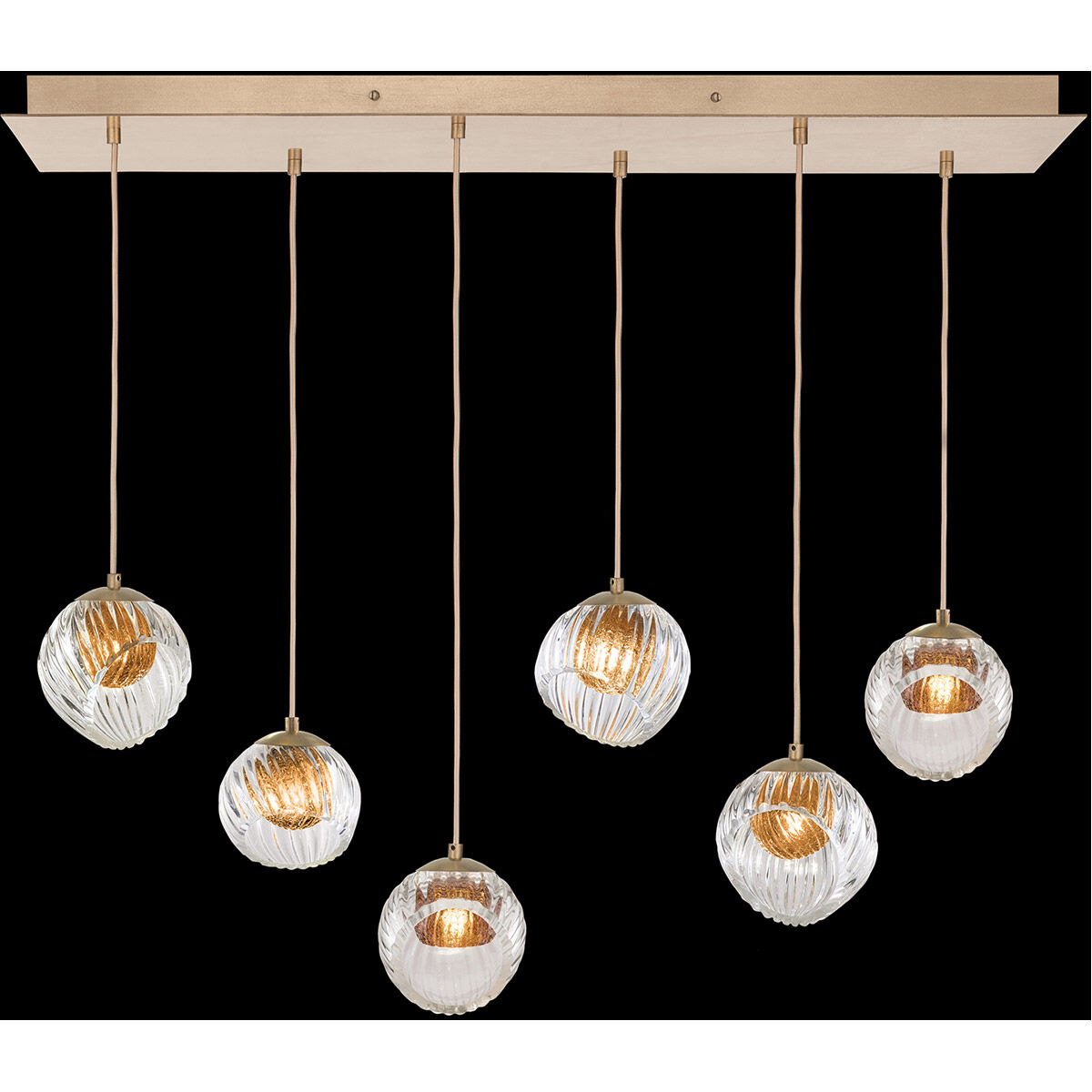 Nest Pendant Ceiling Light in Gold, Amber Studio Glass