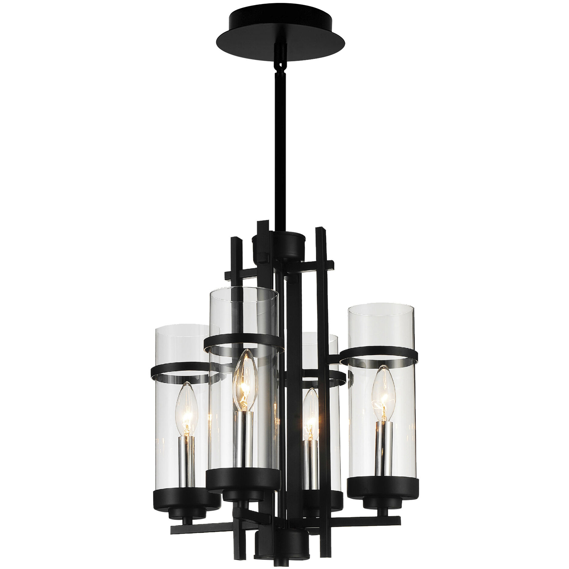 Sierra 4 Light 14 inch Black Up Mini Pendant Ceiling Light