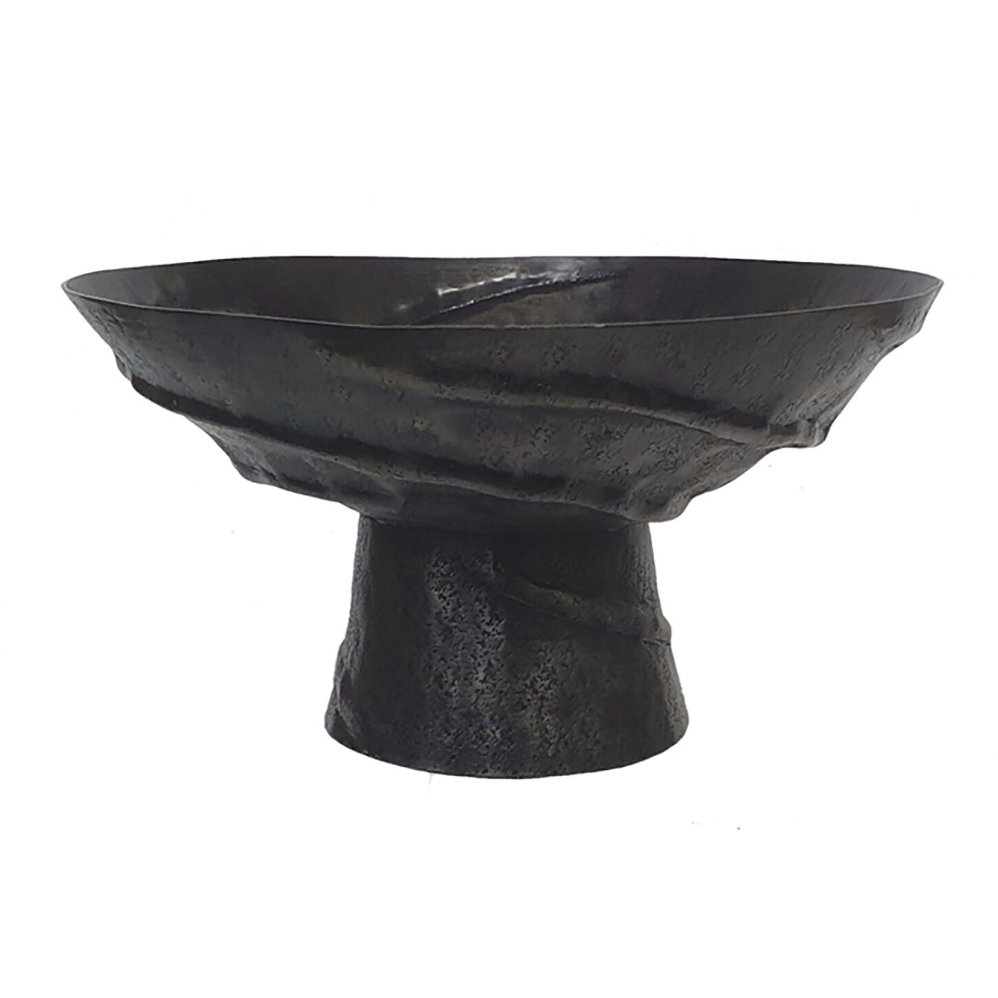 Anita Textured Black Pedestal Bowl