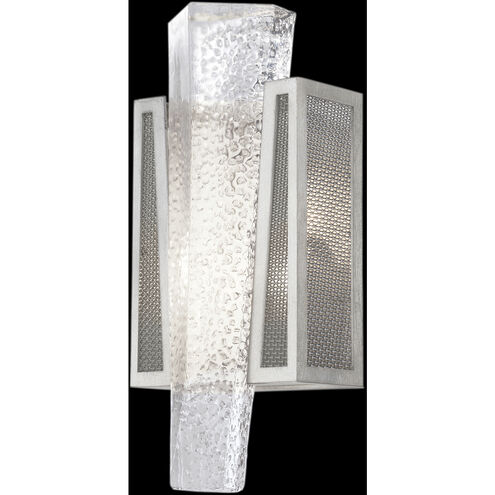 Crownstone Wall Sconce Wall Light in Silver, Metal Mesh