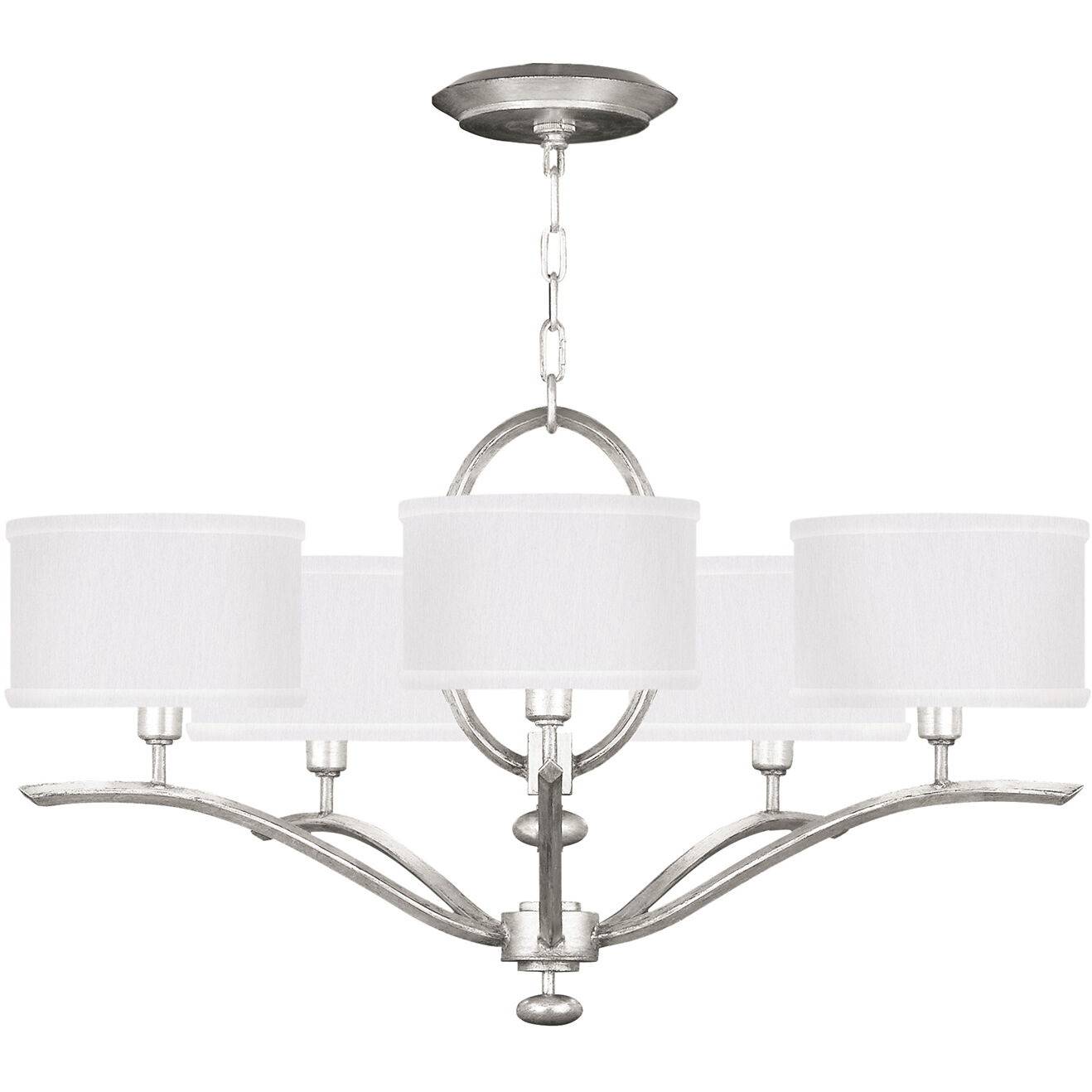 Allegretto 5 Light 29 inch Silver Chandelier Ceiling Light