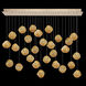Vesta LED 54 inch Gold Pendant Ceiling Light in Amber Studio Glass